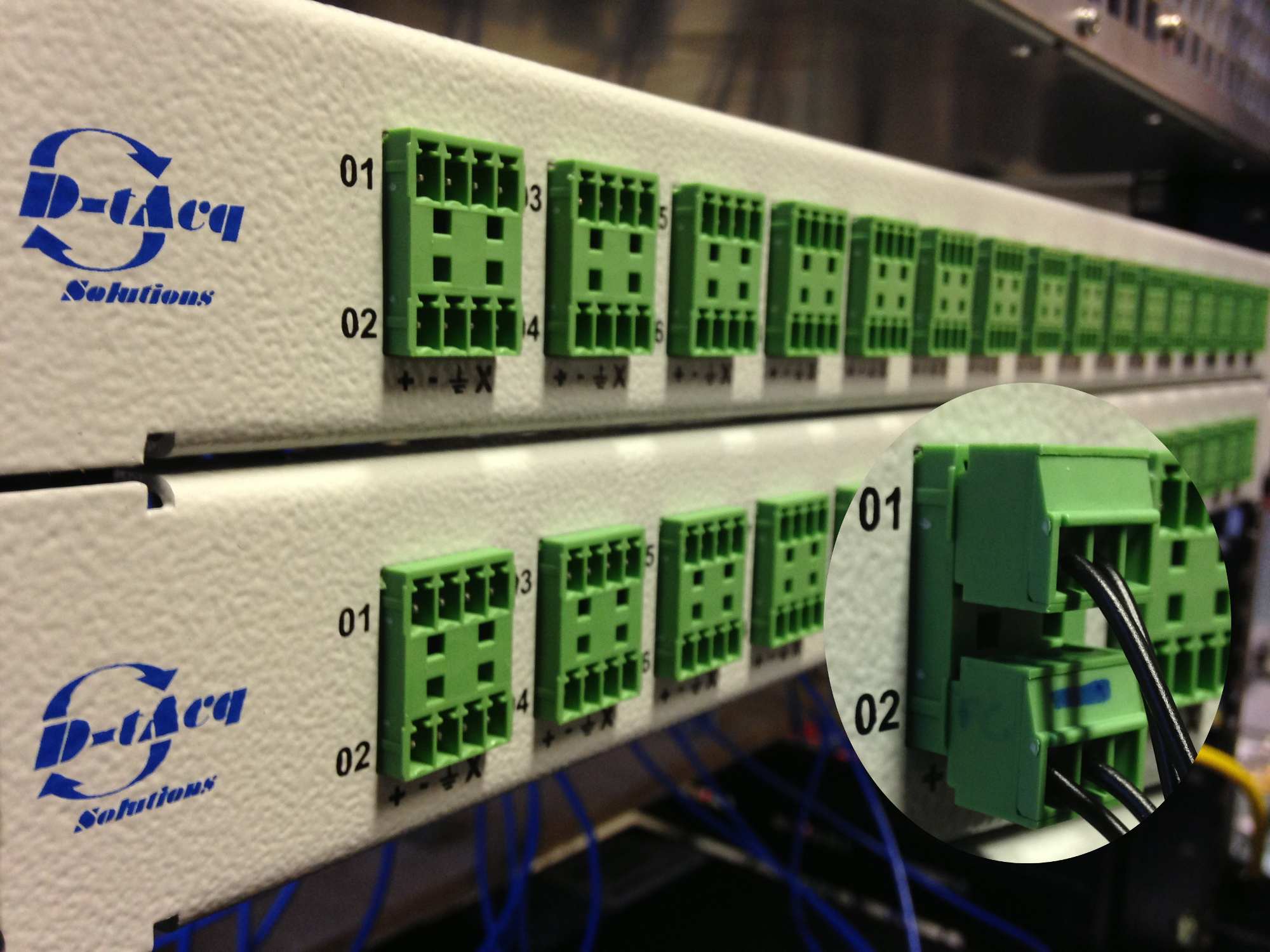Part of ptbpanel. Inset: PTB connector in place